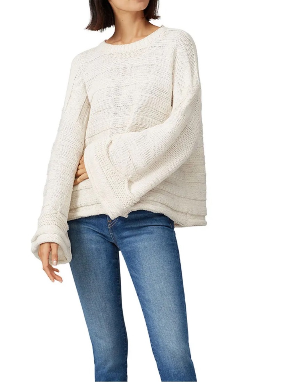 Show Me Your MuMu Cream Cropped Ribbed Knit Sweater
